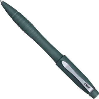 CRKT Williams Defense Pen: Low Profile, Lightweight EDC Pen, Grivory, Pressurized Ink Cartridge and Pocket Clip TPENWRG, Green