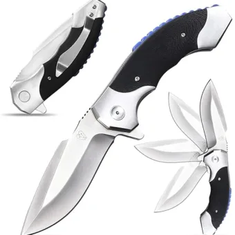 Eafengrow EF15 Folding Blade Knives 7.9 inch 9Cr18Mov Blade and G10 Handle Outdoor Camping Knife