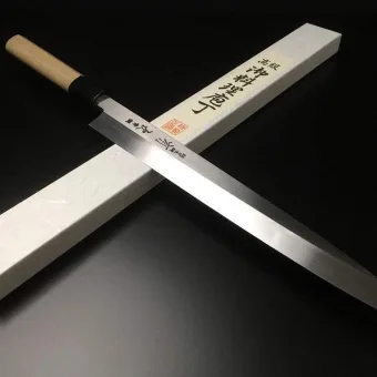 Japanese Chef's Knife ARITSUGU Blue Steel Honyaki Yanagi 330 mm 12.99" Engraved Name