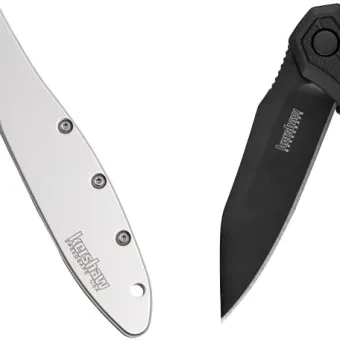 Kershaw Leek Olive Edc Pocketknife, 3" Sandvik 14C28N Steel Blade, Assisted Opening Folding Knife, Dual Lock System