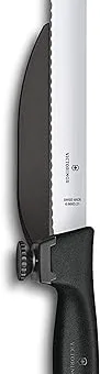 Victorinox Swiss Classic Dux Knife - Kitchen Knife with Adjustable Guide - Cooking Knife for Cutting Meat, Bread & More - Black Handle, 8.25"