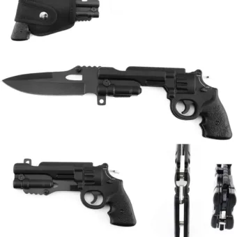 Revolver Folding Knife 44 Mag Assist Open Pocket Knife Tool