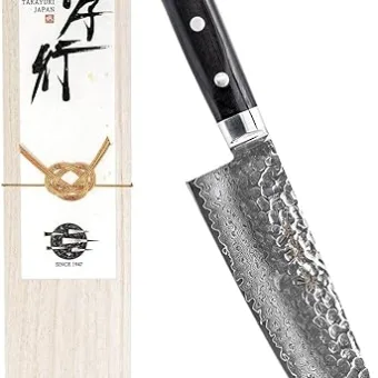 Sakai Takayuki 【The knife brand favored by Japanese chefs】 Damascus Chef Knife Santoku Knife Japanese Knife 7 inch (MPN IS170)