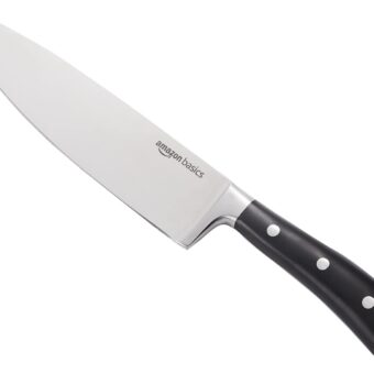 Amazon Basics Classic 8-inch Chef’s Knife with Three Rivets, Silver