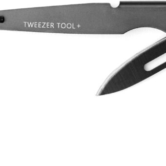 True Tweezer Tool+ 7-in-1 Multi-Tool, Lightweight, Versatile Tool with Tweezer, Knife Blade, Flat Driver, Cutter, Nail Cleaner, File and Bottle Opener