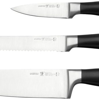 HENCKELS Forged Elite Razor-Sharp 3-Piece Kitchen Knife Set, Chef Knife, Paring Knife, Bread Knife, German Engineered Informed by 100+ Years of Mastery