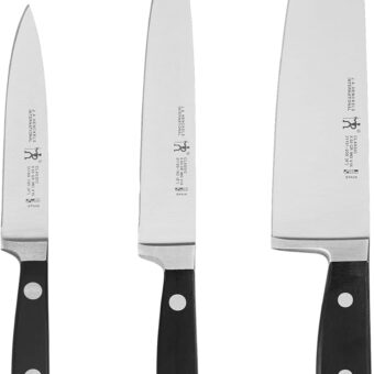 HENCKELS Classic Razor-Sharp 3-Piece Kitchen Knife Set, Chef Knife, Paring Knife, Utility Knife, German Engineered Informed by 100+ Years of Mastery, Stainless Steel