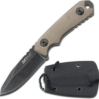 MTech USA MT-20-30 Series Fixed Blade Neck Knife, Drop Point Blade, G10 Handle, 4-3/4-Inch Overall