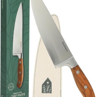 Oprah's Favorite Things - 8 Inch German Steel Chef Knife W/Italian Olive Wood Forged Handle