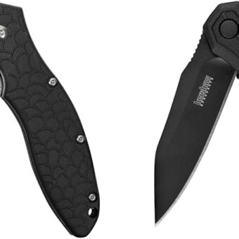 Kershaw Oso Sweet EDC Pocketknife, 3" 8Cr13MoV Steel Drop Point Blade, Assisted Folder Opening with Flipper, Liner Lock System, Black