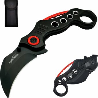 ALBATROSS EDC Cool Spring Assisted Folding Pocket Knives Tactical Sharp Raptor Claw Knife (Black)